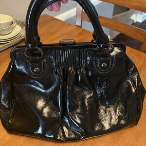 NWT Elliott Lucca Black Patent Leather Satchel